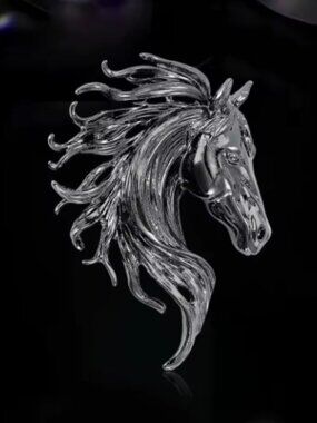 🍏50% OFF/3+...Horse Head Brooch/Pendant (Black)
